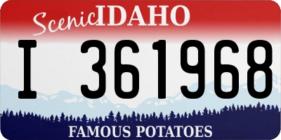 ID license plate I361968