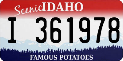 ID license plate I361978