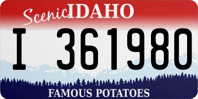 ID license plate I361980