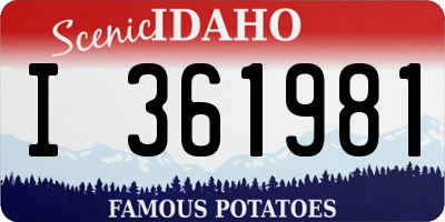 ID license plate I361981