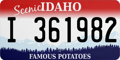 ID license plate I361982