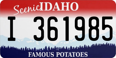 ID license plate I361985