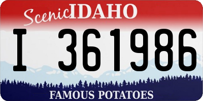 ID license plate I361986