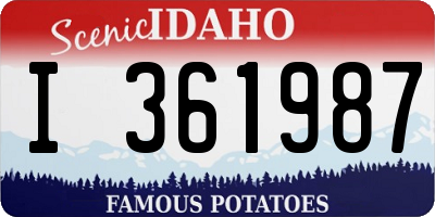 ID license plate I361987