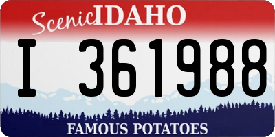 ID license plate I361988