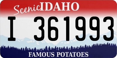 ID license plate I361993