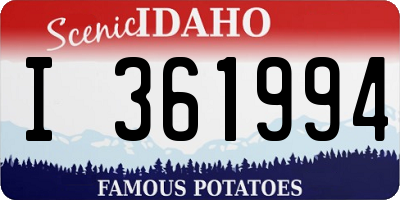 ID license plate I361994