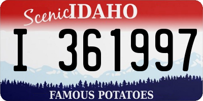 ID license plate I361997