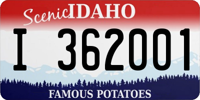 ID license plate I362001