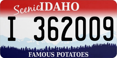 ID license plate I362009