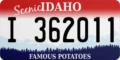ID license plate I362011