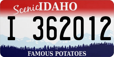 ID license plate I362012