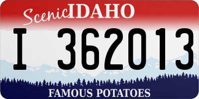 ID license plate I362013