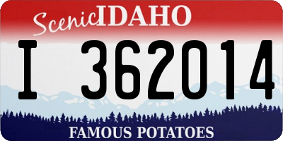 ID license plate I362014
