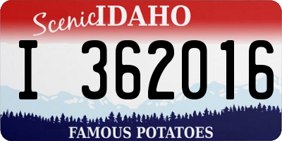 ID license plate I362016