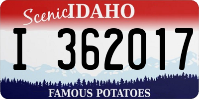 ID license plate I362017