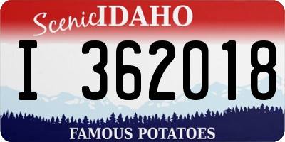ID license plate I362018