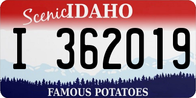 ID license plate I362019