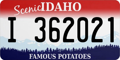 ID license plate I362021