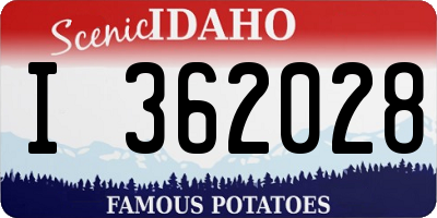 ID license plate I362028