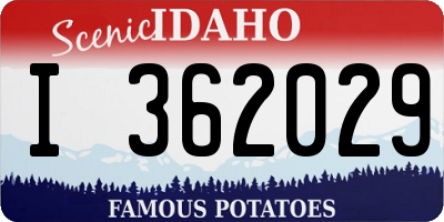 ID license plate I362029