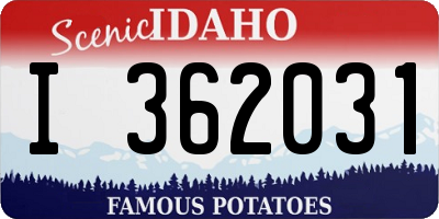 ID license plate I362031