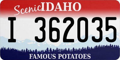 ID license plate I362035