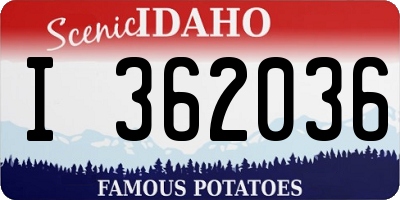 ID license plate I362036