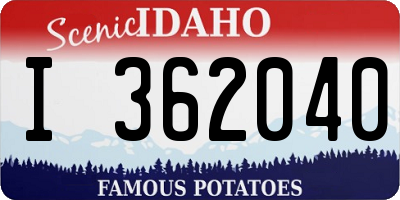 ID license plate I362040