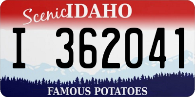 ID license plate I362041