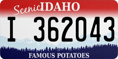 ID license plate I362043