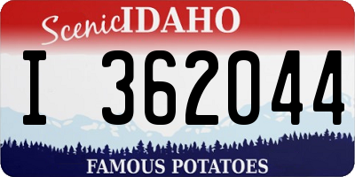 ID license plate I362044