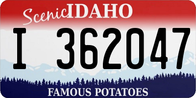 ID license plate I362047