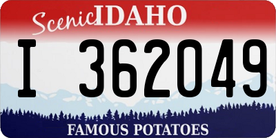 ID license plate I362049
