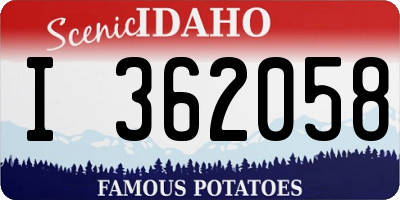 ID license plate I362058