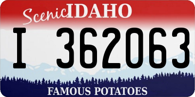ID license plate I362063