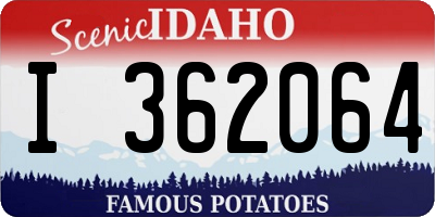 ID license plate I362064