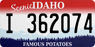 ID license plate I362074