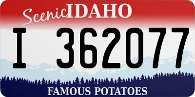 ID license plate I362077
