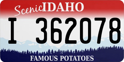 ID license plate I362078