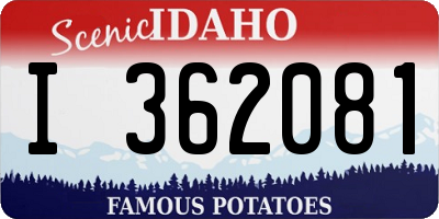 ID license plate I362081