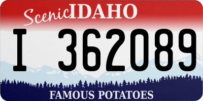 ID license plate I362089
