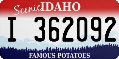 ID license plate I362092