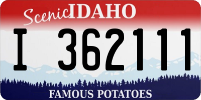 ID license plate I362111