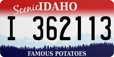 ID license plate I362113