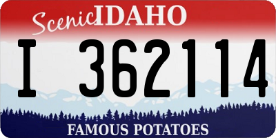 ID license plate I362114