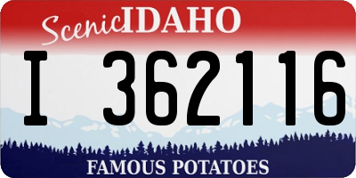 ID license plate I362116