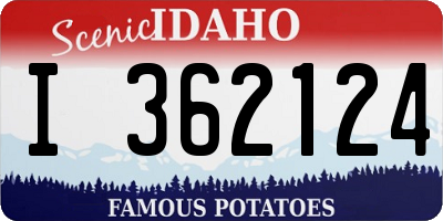 ID license plate I362124