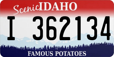 ID license plate I362134