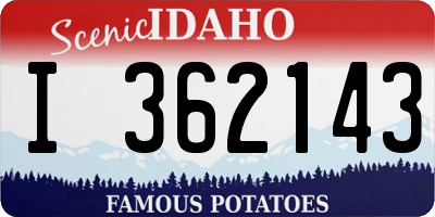 ID license plate I362143